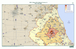 Oakbrook Terrace Corporate Center Drive Time Map